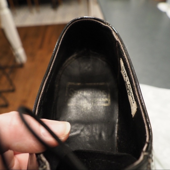 Stacy Adams sz 10D black leather suede wingtip derby shoes - Picture 14 of 16